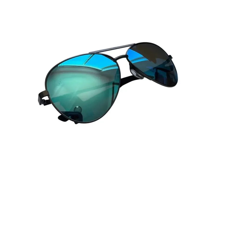NEW Tifosi Shwae Graphite Smoke Blue Mirror Double bar Aviator Sunglasses
